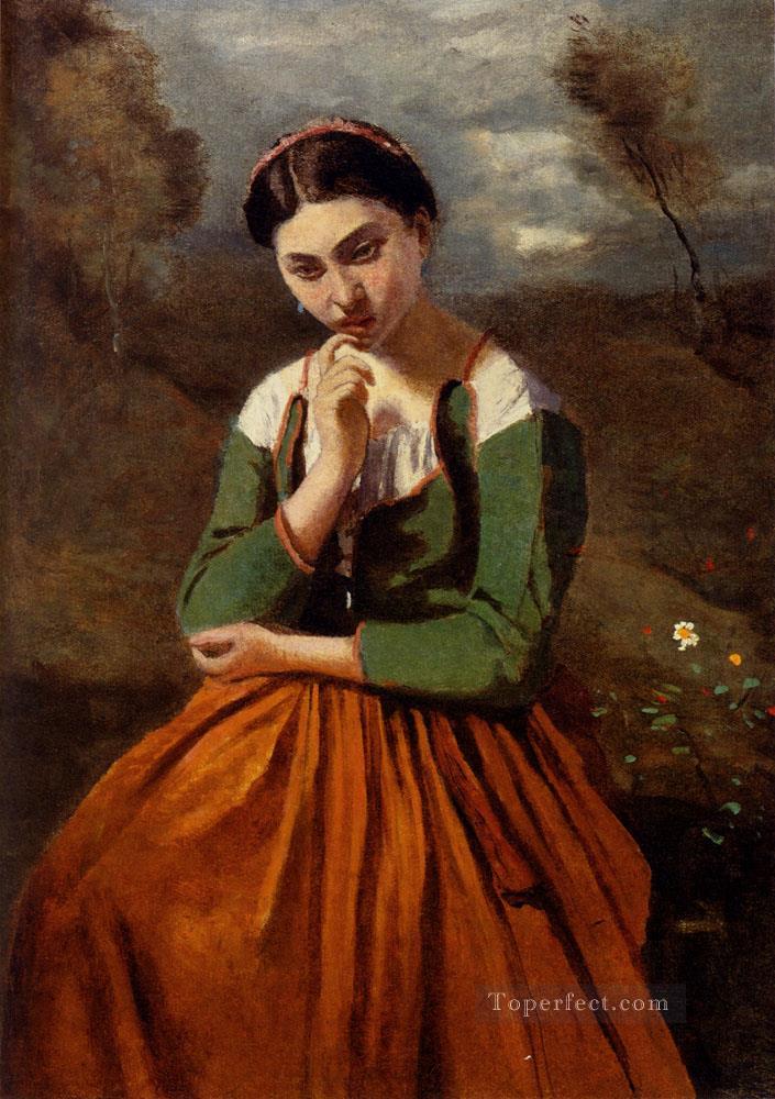 Corot La Meditación al aire libre Romanticismo Jean Baptiste Camille Corot Pintura al óleo